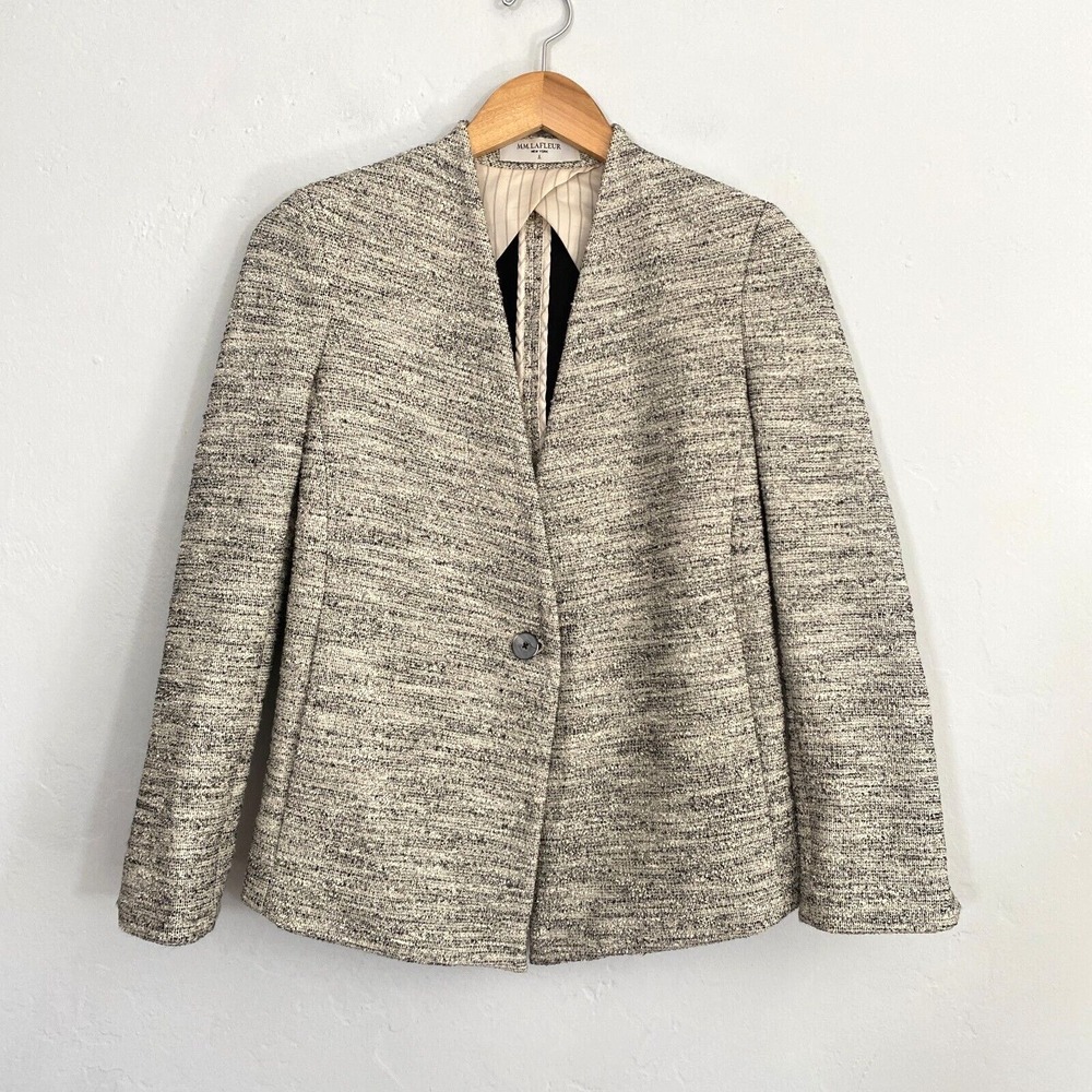 MaxMara Wool-Blend Cream Tweed Blazer
